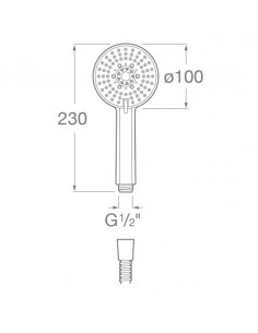 Ducha de mano Roca con 3 funciones. 10cm. Modelo Stella de Roca. 2
