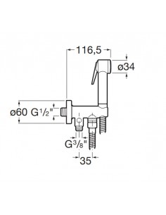 Kit de ducha para bidé con ducha de mano modelo BE FRESH de Roca 2