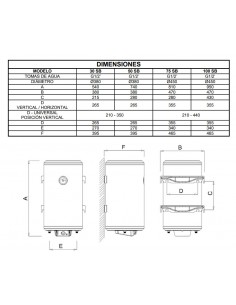 Termo eléctrico Nofer triposicional de 30 a 150 litros 2