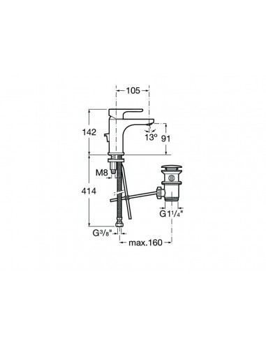 Grifo monomando para lavabo modelo L20 -Roca-