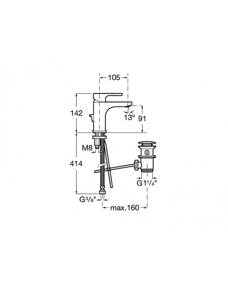 Grifo monomando para lavabo modelo L20 -Roca-
