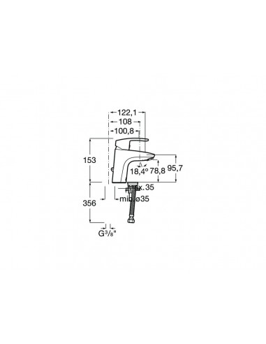 Grifo monomando para lavabo modelo Monodin-N de Roca .