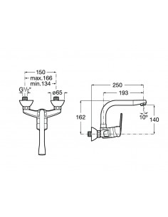 Grifo monomando exterior para cocina con caño giratorio. Modelo Victoria de Roca. 2