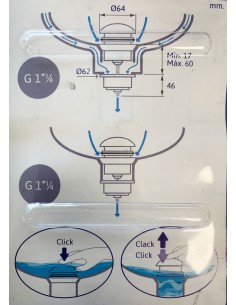 Válvula click clack para lavabo y bidé 2