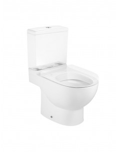 Taza con salida dual para inodoro de tanque bajo. Serie Meridian de Roca.