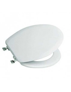 Asiento de inodoro blanco bisagras cromadas Lorentina deRoca