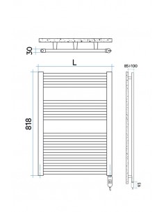 Radiador toallero eléctrico modelo Ares de 818x480mm en blanco 2