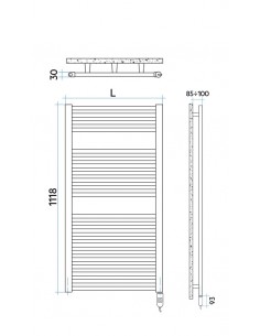 Radiador toallero eléctrico modelo Ares de 1118x480mm blanco 2