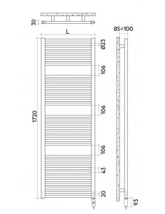 Radiador toallero eléctrico modelo Ares de 1720x480 mm Cromado 2