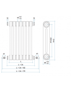 Radiador Tesi 2 de 2 columnas de Irsap altura 300 mm 2