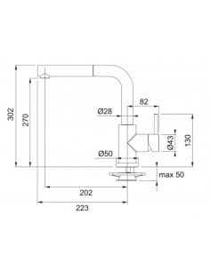 Grifo monomando de cocina acabado cromado, extraíble. Modelo Super Trams de Franke. 2