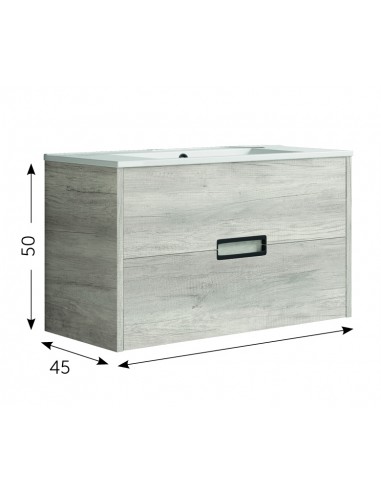 Mueble de baño Brises de 2 cajones de 60-80-100 cm