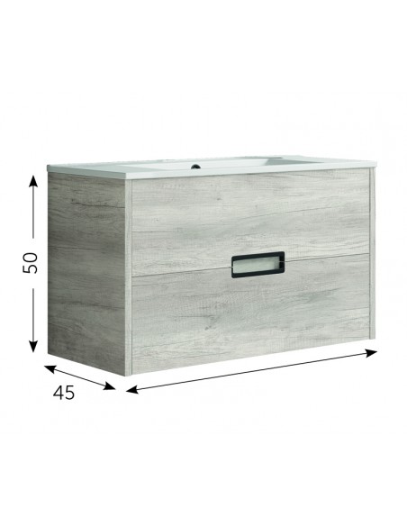 Mueble de baño Brises de 2 cajones de 60-80-100 cm
