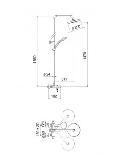 Columna para bañera TG85310/30CR 2