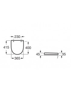Tapa y asiento de Supralit® para inodoro. Serie Meridian de Roca. 2