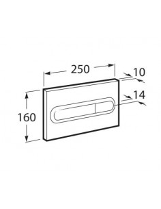 Placa de accionamiento con descarga DOBLE Cromo. PL2 DUAL (ONE) de Roca. PL1 Dual (ONE) de Roca 2