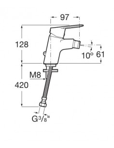 Mezclador monomando para bidé con enganche para cadenilla 2