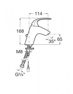 Mezclador monomando para lavabo con tragacadenilla- Roca 2