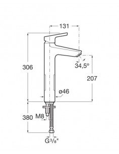 Mezclador monomando para lavabo de caño alto y cuerpo liso, Cold Start- Roca 2
