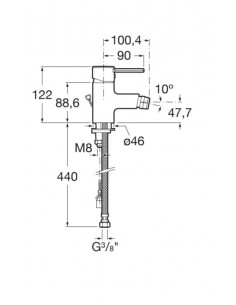 Targa: Mezclador monomando para bidé con tragacadenilla ROCA 2